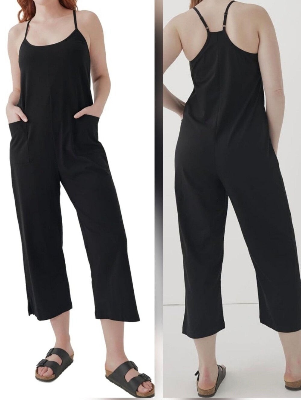 Pact Organic Cotton Cool Stretch Lounge Jumpsuit Pockets